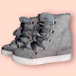 Suede & Fur Ankle Boots